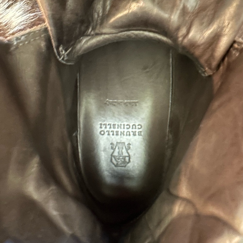 Brunello Cucinelli High Top Sneakers Brown Suede Monili, Size 7, Good Condition! - Picture 7 of 8